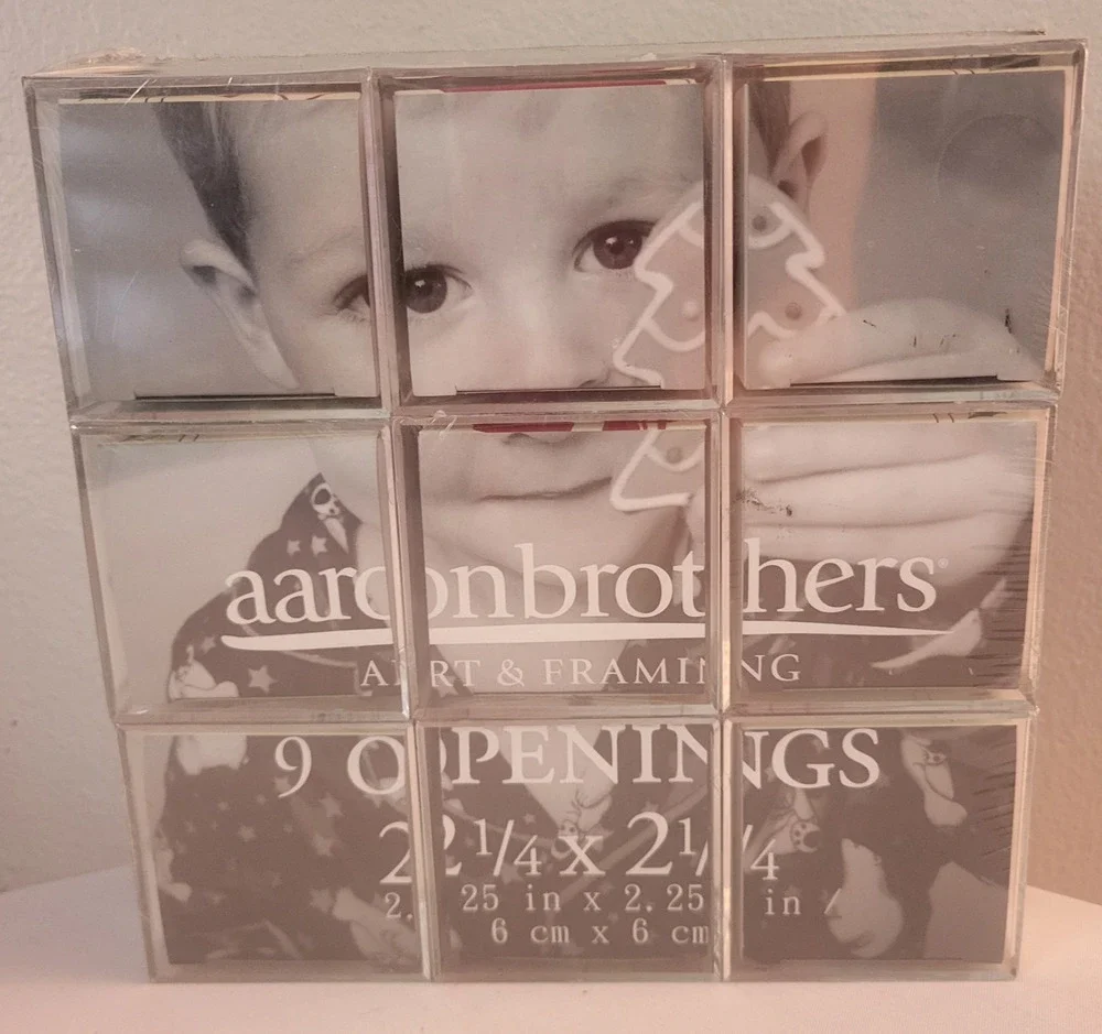 aaron brothers Santa Photo Cube Puzzle Set of 9 Clear Acrylic 2 1/4x2 1/4 in NOS